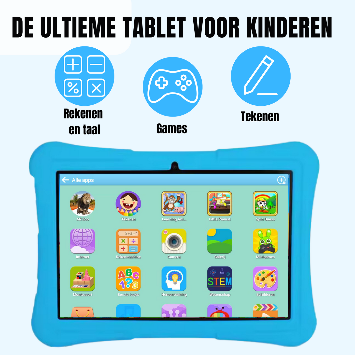 JDW Goods® Kindertablet Pro Blauw/Roze